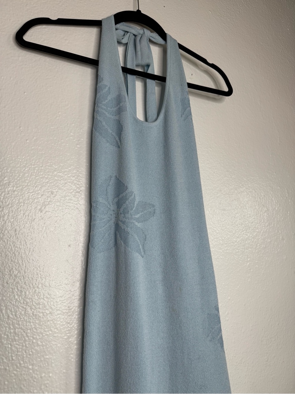 SNDYS x Revolve Light Blue Tahiti Halter Maxi Dress with Tie Back Sz M - Picture 7 of 11